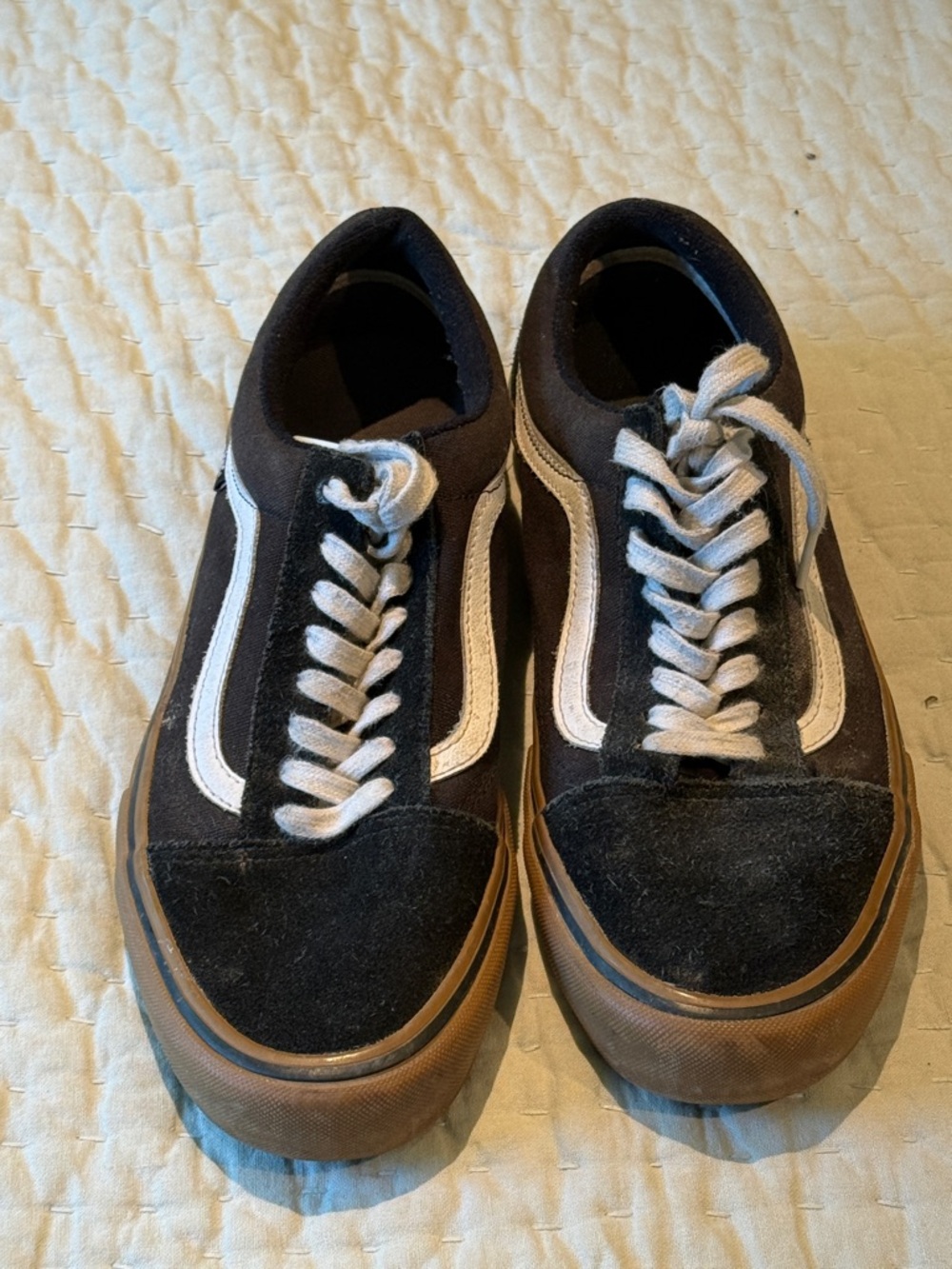 Vans Old Skool Black and White Sneakers with Gum Sole